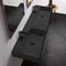 Double Matte Black Ceramic Wall Mounted or Vessel Sink With Counter Space