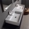 Double Rectangular Ceramic Wall Mounted or Vessel Sink With Counter Space