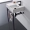 Ceramic Console Sink and Matte Black Stand, 24