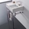 Rectangular Ceramic Console Sink and Polished Chrome Stand, 24