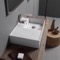 Rectangular Ceramic Wall Mounted or Vessel Sink With Counter Space