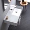 Rectangular Ceramic Wall Mounted Sink With Counter Space, Includes Towel Bar