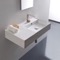 Rectangular Ceramic Wall Mounted or Vessel Sink With Counter Space