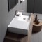 Rectangular Ceramic Wall Mounted or Vessel Sink With Counter Space