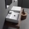 Rectangular Ceramic Wall Mounted or Vessel Sink With Counter Space