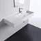 Rectangular Ceramic Wall Mounted or Vessel Sink With Counter Space