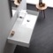 Rectangular Ceramic Wall Mounted or Vessel Sink With Counter Space