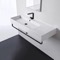 Rectangular Ceramic Wall Mounted Sink, Matte Black Towel Bar Included