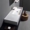 Rectangular Ceramic Wall Mounted or Vessel Sink With Counter Space