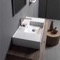 Rectangular Ceramic Wall Mounted or Vessel Sink With Counter Space