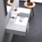 Rectangular Ceramic Wall Mounted Sink With Counter Space, Includes Towel Bar