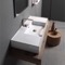 Rectangular Ceramic Wall Mounted or Vessel Sink With Counter Space