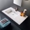 Sleek Rectangular Ceramic Wall Mounted Sink With Counter Space