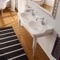 Double Basin Ceramic Console Sink and Ceramic Legs, 50