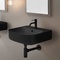 Round Matte Black Ceramic Wall Mount Sink