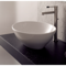 Oval-Shaped White Ceramic Vessel Sink