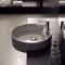 Round White Ceramic Semi-Recessed Sink