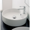 Round White Ceramic Vessel Sink