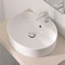 Oval-Shaped White Ceramic Vessel Sink