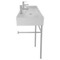 Large Double Ceramic Console Sink and Polished Chrome Stand