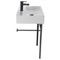 Ceramic Console Sink and Matte Black Stand, 24