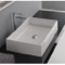 Rectangular White Ceramic Vessel Sink