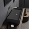 Rectangular Black Vessel Sink in Ceramic