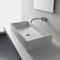 Rectangular White Ceramic Vessel Sink