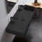 Matte Black Ceramic Trough Wall Mounted or Vessel Sink