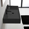 Matte Black Ceramic Trough Wall Mounted or Vessel Sink