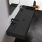 Matte Black Ceramic Trough Wall Mounted or Vessel Sink