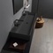 Matte Black Ceramic Trough Wall Mounted or Vessel Sink