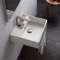 Square Wall Mounted Ceramic Sink With Polished Chrome Towel Bar