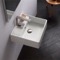 Square White Ceramic Wall Mounted or Vessel Sink
