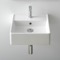 Square White Ceramic Wall Mounted or Vessel Sink