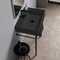 Small Black Console Sink, Modern, 24