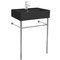 Matte Black Ceramic Console Sink and Polished Chrome Stand, 24