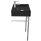 Matte Black Ceramic Console Sink and Polished Chrome Stand, 24