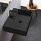 Rectangular Matte Black Ceramic Wall Mounted or Vessel Sink