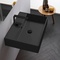 Rectangular Black Ceramic Wall Mounted or Vessel Sink