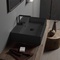Rectangular Black Ceramic Wall Mounted or Vessel Sink