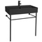 Matte Black Ceramic Console Sink and Matte Black Stand, 32