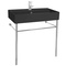 Matte Black Ceramic Console Sink and Polished Chrome Stand, 32