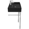 Matte Black Ceramic Console Sink and Polished Chrome Stand, 32