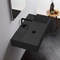 Rectangular Black Ceramic Wall Mounted or Vessel Sink