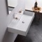 Rectangular White Ceramic Wall Mounted or Vessel Sink