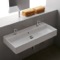 Trough Ceramic Wall Mounted or Vessel Sink