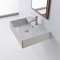 Wall Mounted Bathroom Sink, Rectangular, White Ceramic