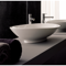 Oval-Shaped White Ceramic Vessel Sink