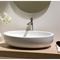 Oval Shaped White Ceramic Vessel Bathroom Sink